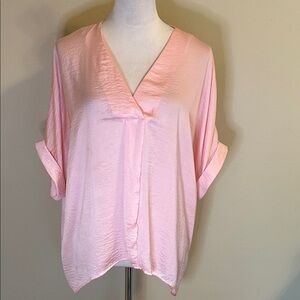 Glam Soft Pink Silky Blouse